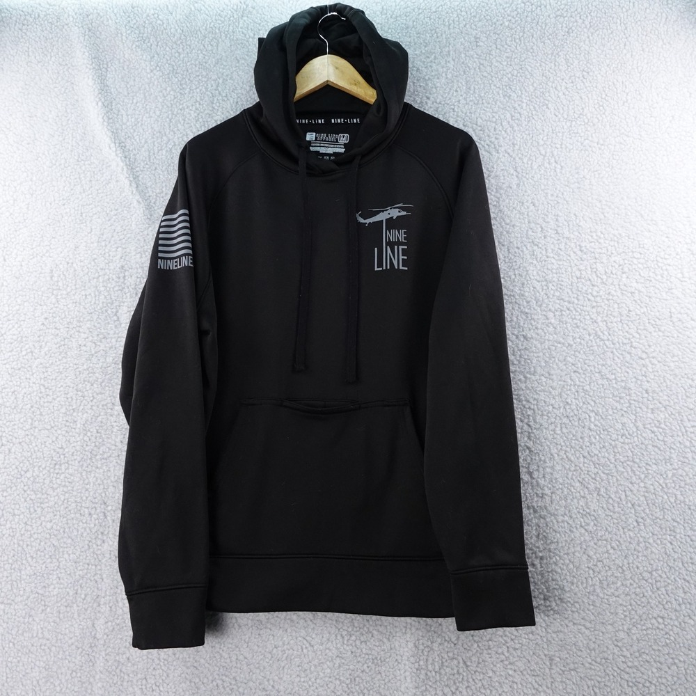 Nine Line Apparel Hoodie Mens M Black American Flag‎ Patriotic Pullover Military